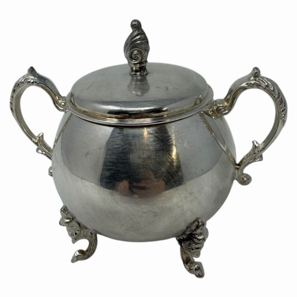 Vintage Sheridan‎ Sugar Bowl Silver on Copper
